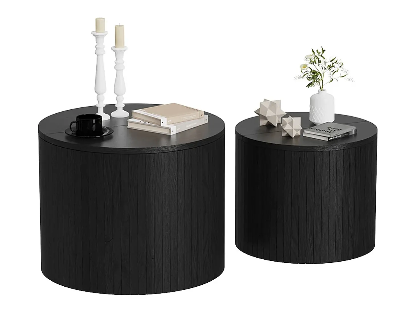 Couchtisch-Set carvalho/preto 48x48x38 tavilo