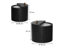 Couchtisch-Set carvalho/preto 48x48x38 tavilo