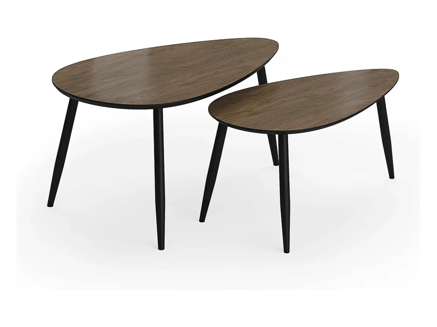 Couchtisch-Set nogueira/preto 98x60x48 veyo