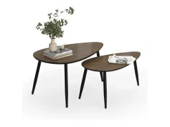Couchtisch-Set nogueira/preto 98x60x48 veyo