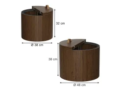Couchtisch-Set noz 48x48x38 tavilo