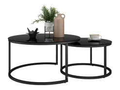 Couchtisch-Set preto alto brilho 77x77x39.5 montreal