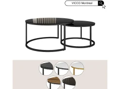 Couchtisch-Set preto alto brilho 77x77x39.5 montreal