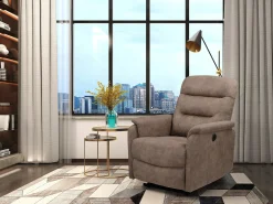 Coullon | Cadeira de braços reclinável com função eléctrica Microfibra Taupe