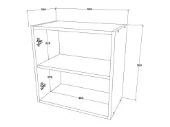 Cube haaus Kos, 1 porta, Preto/Blanc Brillant, MDF, 50 x 30 x 50 cm