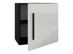 Cube haaus Kos, 1 porta, Preto/Blanc Brillant, MDF, 50 x 30 x 50 cm