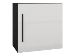 Cube haaus Kos, 1 porta, Preto/Blanc Brillant, MDF, 50 x 30 x 50 cm
