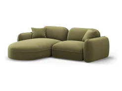 CXL by Christian Lacroix - Sofá modular de canto esquerdo "Lucien" 3 lugares em veludo verde claro - 230x165x70cm