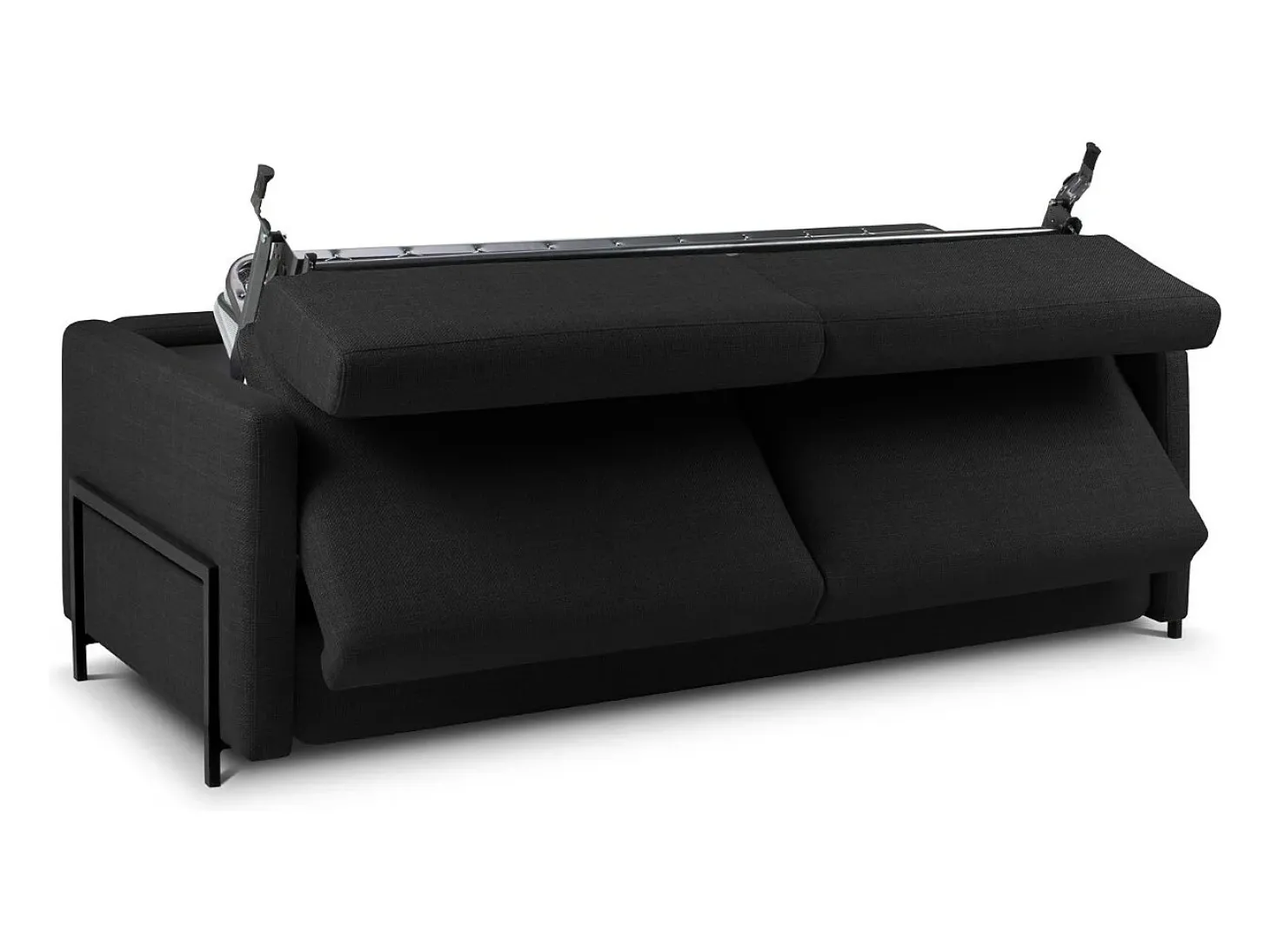 CXL by Christian Lacroix - Sofá-cama "Yanis" 3 lugares em tecido estrutural cinza escuro - 202x102x80cm