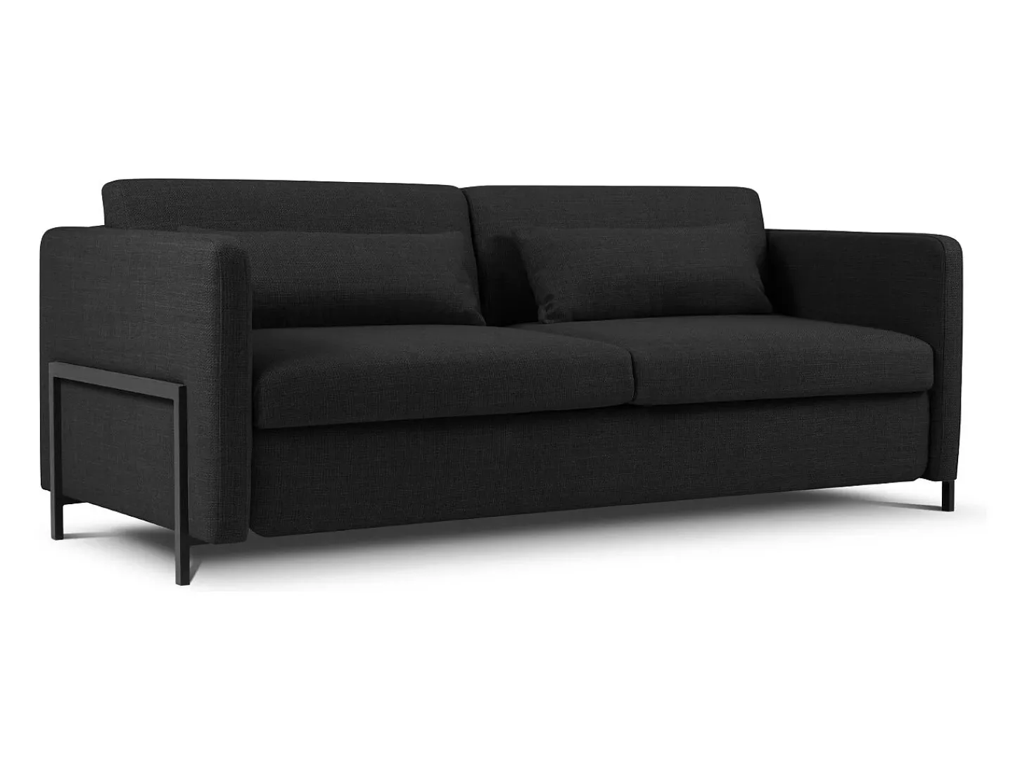 CXL by Christian Lacroix - Sofá-cama "Yanis" 3 lugares em tecido estrutural cinza escuro - 202x102x80cm