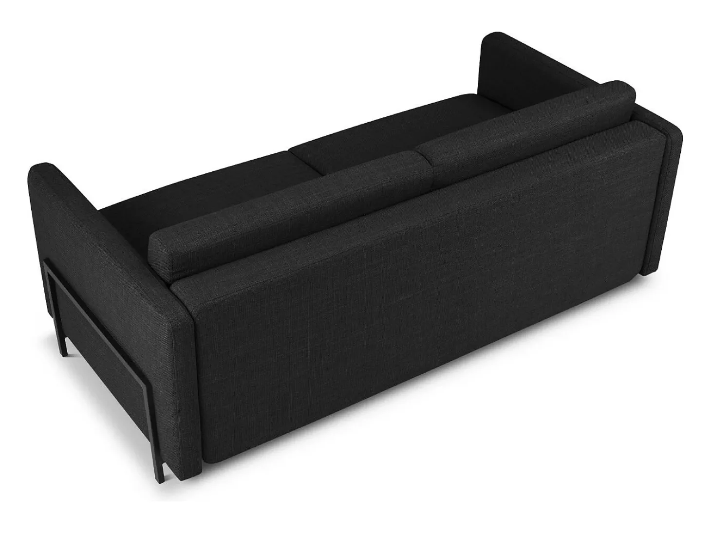 CXL by Christian Lacroix - Sofá-cama "Yanis" 3 lugares em tecido estrutural cinza escuro - 202x102x80cm