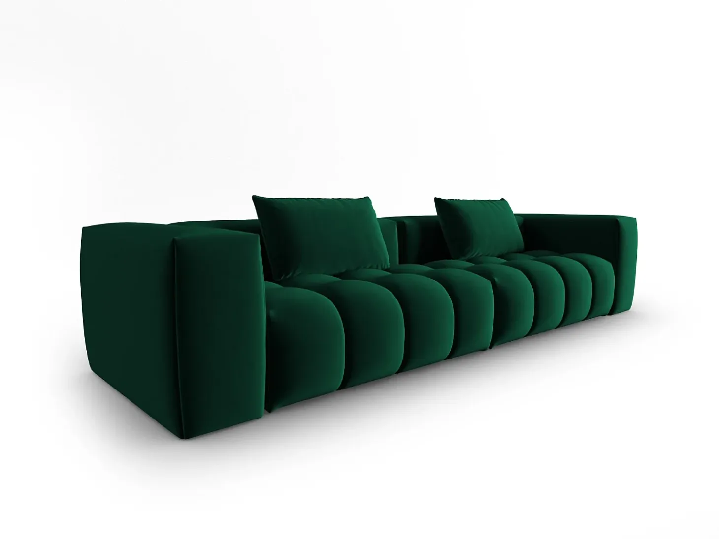 CXL by Christian Lacroix - Sofá modular "Lorella" 5 lugares em veludo verde garrafa - 290x85x70cm