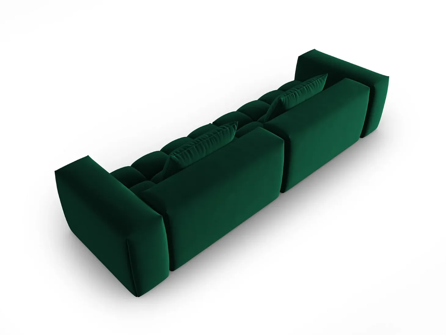 CXL by Christian Lacroix - Sofá modular "Lorella" 5 lugares em veludo verde garrafa - 290x85x70cm