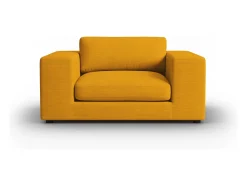 CXL by Christian Lacroix - Sofá "Tendance" 1,5 lugares em veludo cotelê amarelo - 156x122x72cm