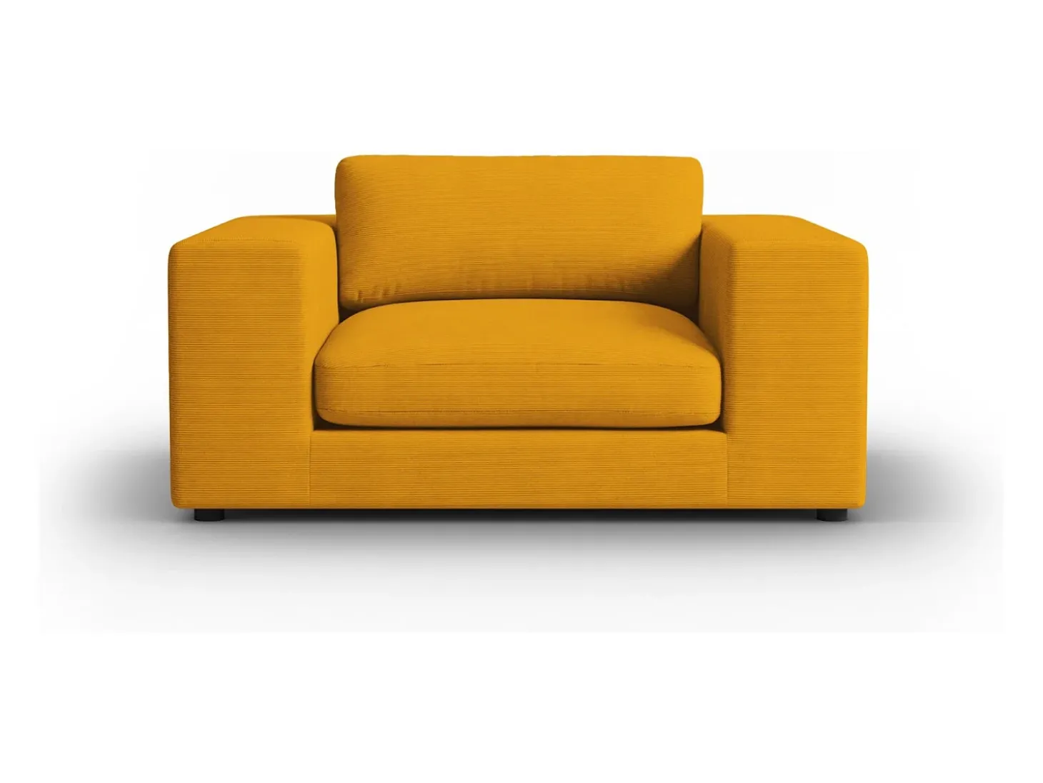 CXL by Christian Lacroix - Sofá "Tendance" 1,5 lugares em veludo cotelê amarelo - 156x122x72cm