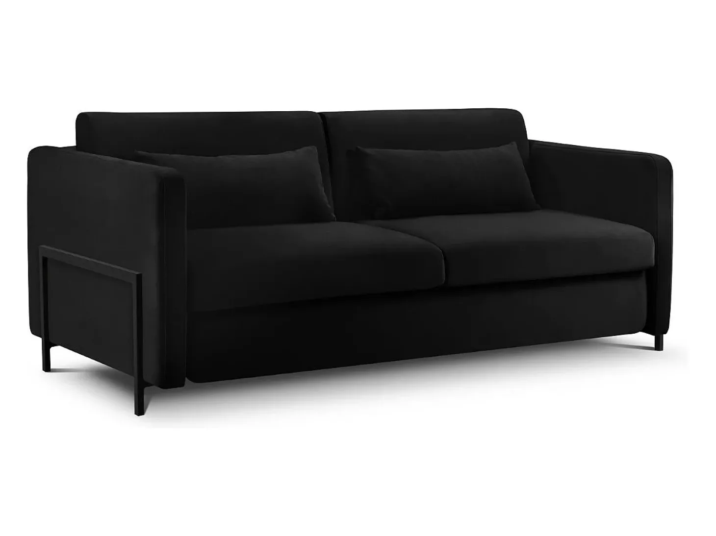 CXL by Christian Lacroix - Sofá-cama "Yanis" 2 lugares em veludo preto - 182x102x80cm
