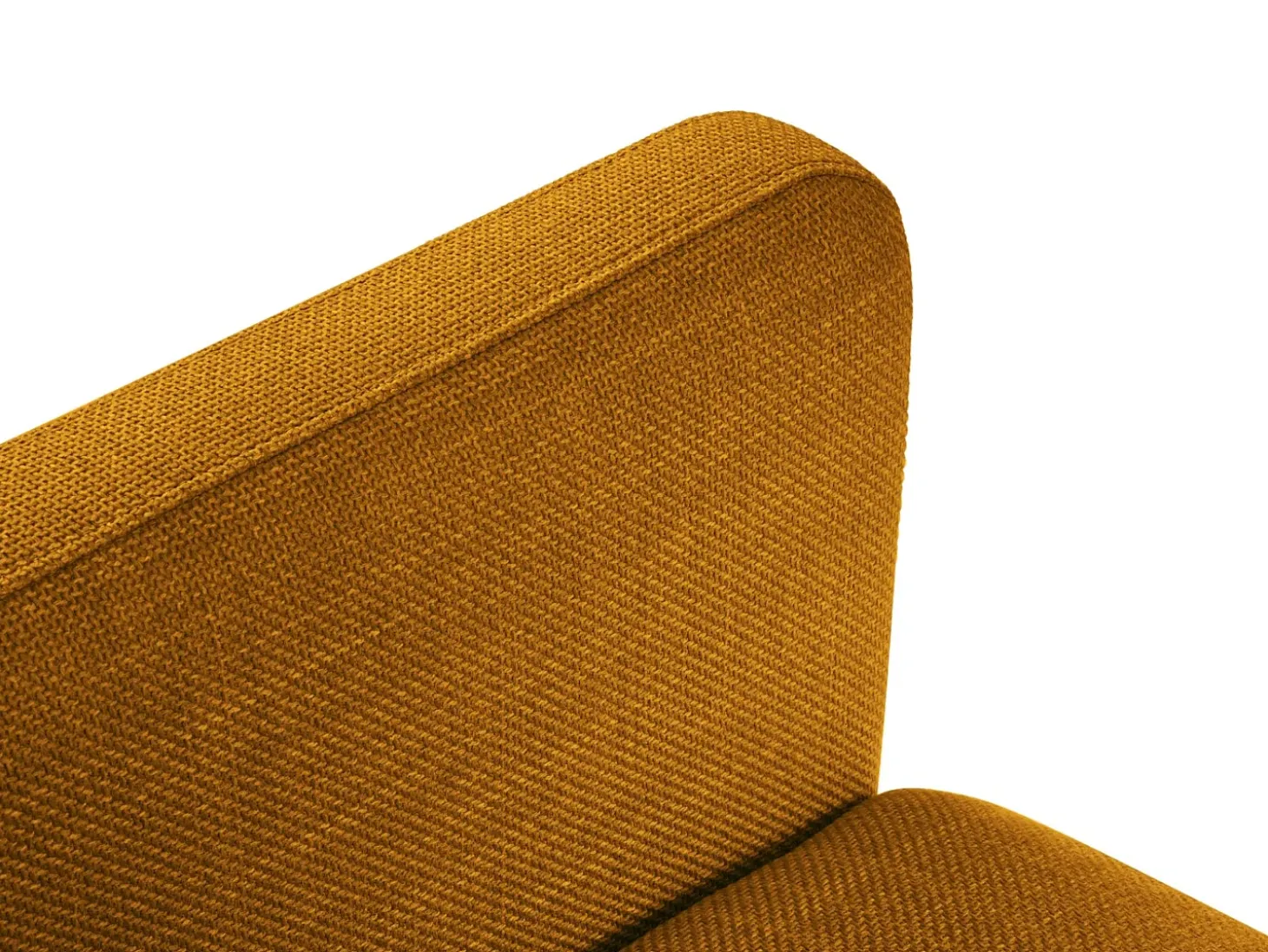 CXL by Christian Lacroix - Sofá convertível de canto direito com caixa de arrumação "Yanis" 5 lugares em tecido estrutural dourado - 280x170x80cm