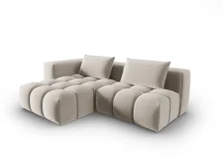 CXL by Christian Lacroix - Sofá modular de canto esquerdo "Lorella" 3 lugares em veludo cru - 205x145x70cm