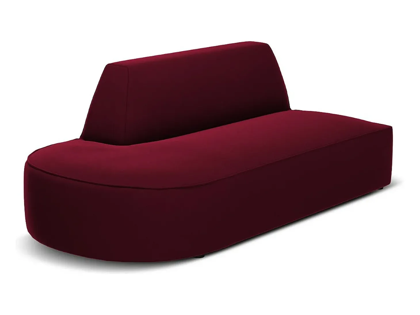 CXL by Christian Lacroix - Sofá modular virado para a esquerda "Charles" 2 lugares em veludo vermelho - 181x93x69cm