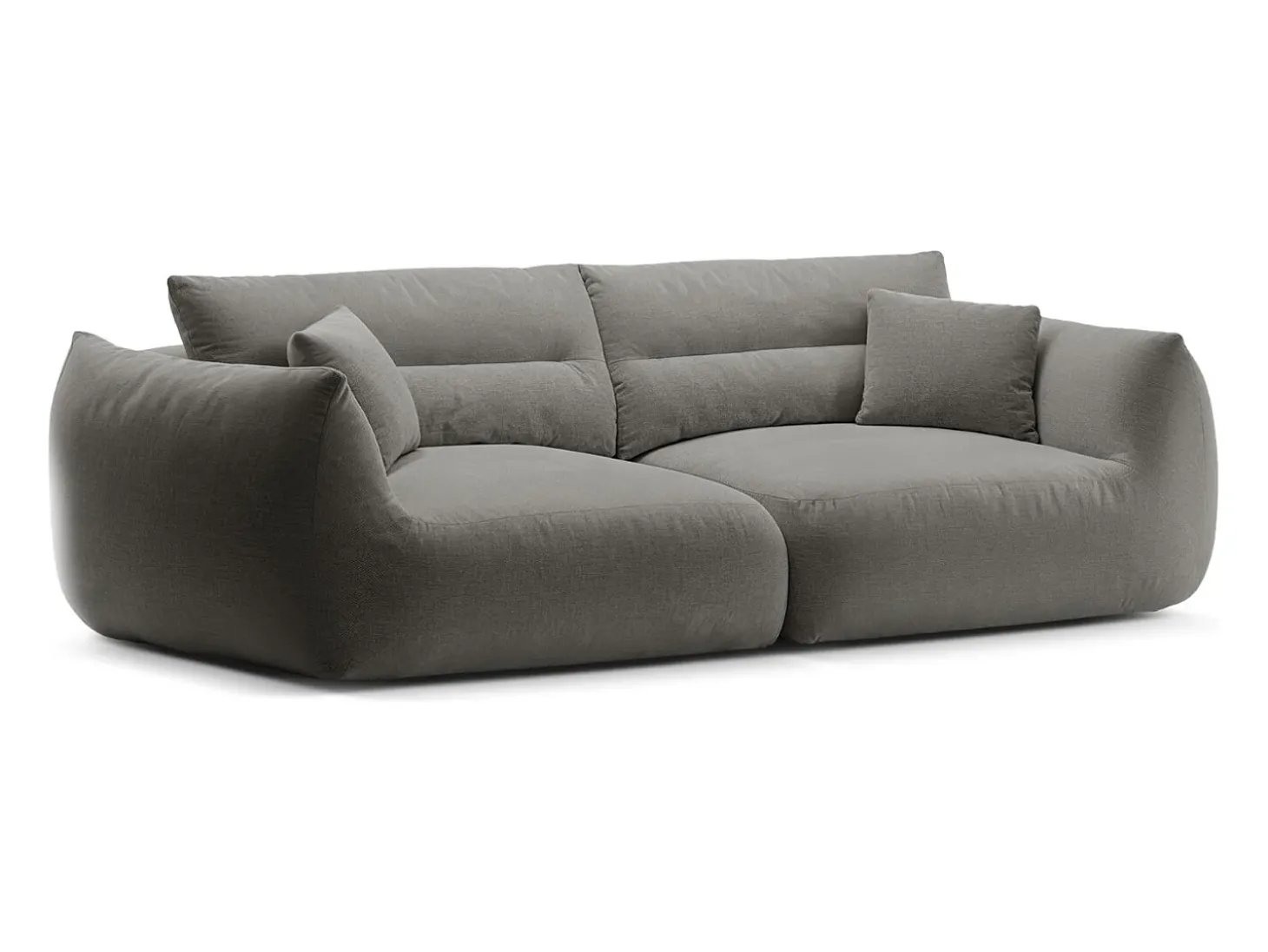 CXL by Christian Lacroix - Sofá modular "Maurie" 4 lugares em tecido chenille cinza escuro - 264x107x90cm