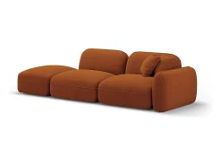 CXL by Christian Lacroix - Sofá modular virado para a esquerda "Lucien" 3 lugares em veludo terracota - 295x90x70cm