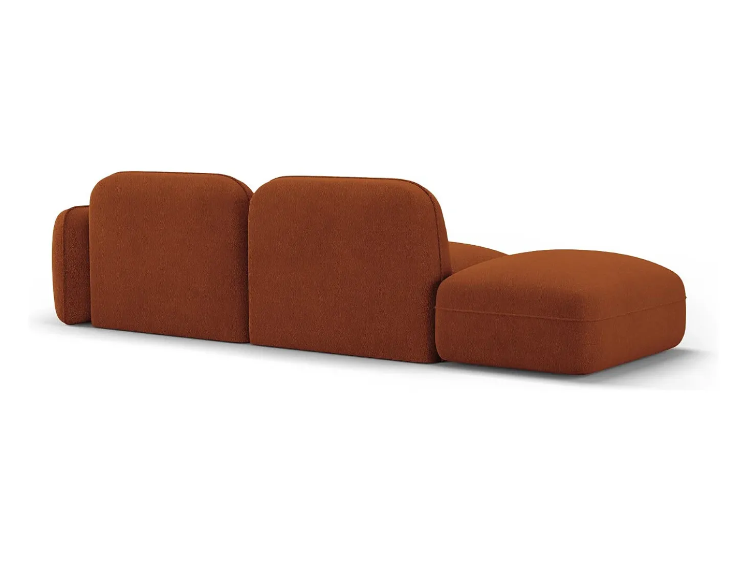 CXL by Christian Lacroix - Sofá modular virado para a esquerda "Lucien" 3 lugares em veludo terracota - 295x90x70cm
