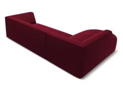CXL by Christian Lacroix - Sofá de canto esquerdo "Charles" 4 lugares em veludo vermelho - 273x180x69cm