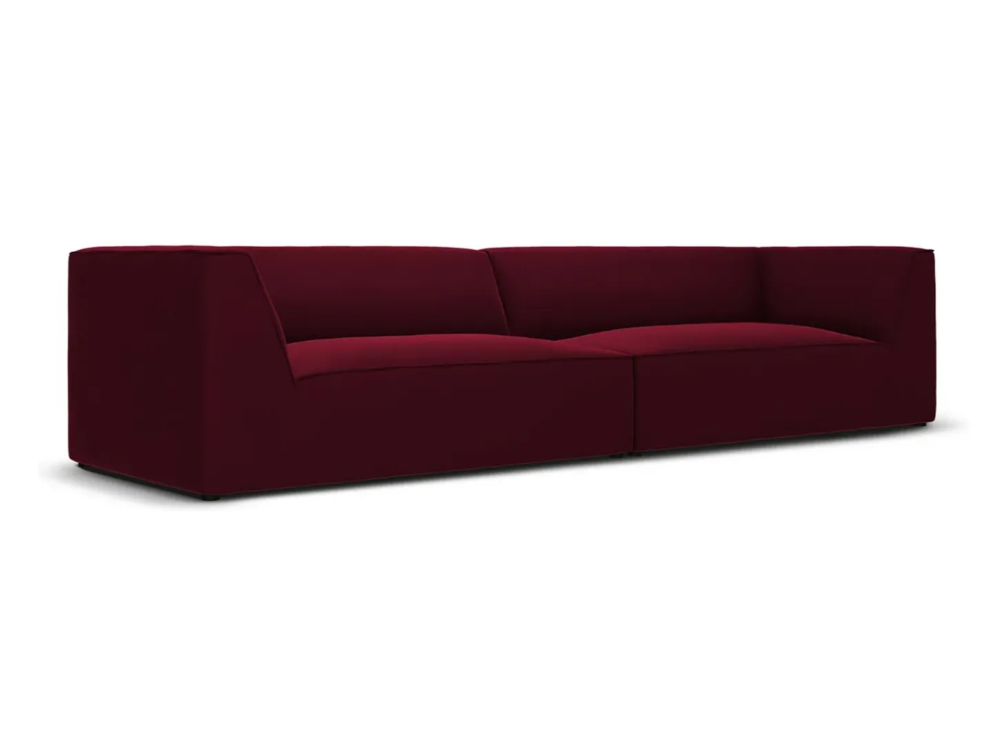 CXL by Christian Lacroix - Sofá "Charles" 4 lugares em veludo vermelho - 302x93x69cm