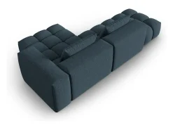 CXL by Christian Lacroix - Sofá modular de canto direito "Lorella" 4 lugares em tecido estrutural azul escuro - 265x145x70cm