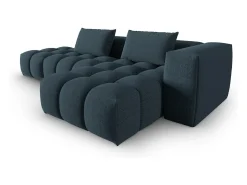 CXL by Christian Lacroix - Sofá modular de canto direito "Lorella" 4 lugares em tecido estrutural azul escuro - 265x145x70cm