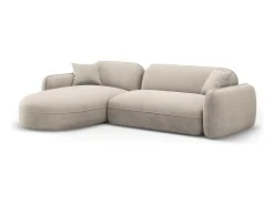 CXL by Christian Lacroix - Sofá modular de canto esquerdo "Lucien" 4 lugares em veludo bege escuro - 275x165x70cm