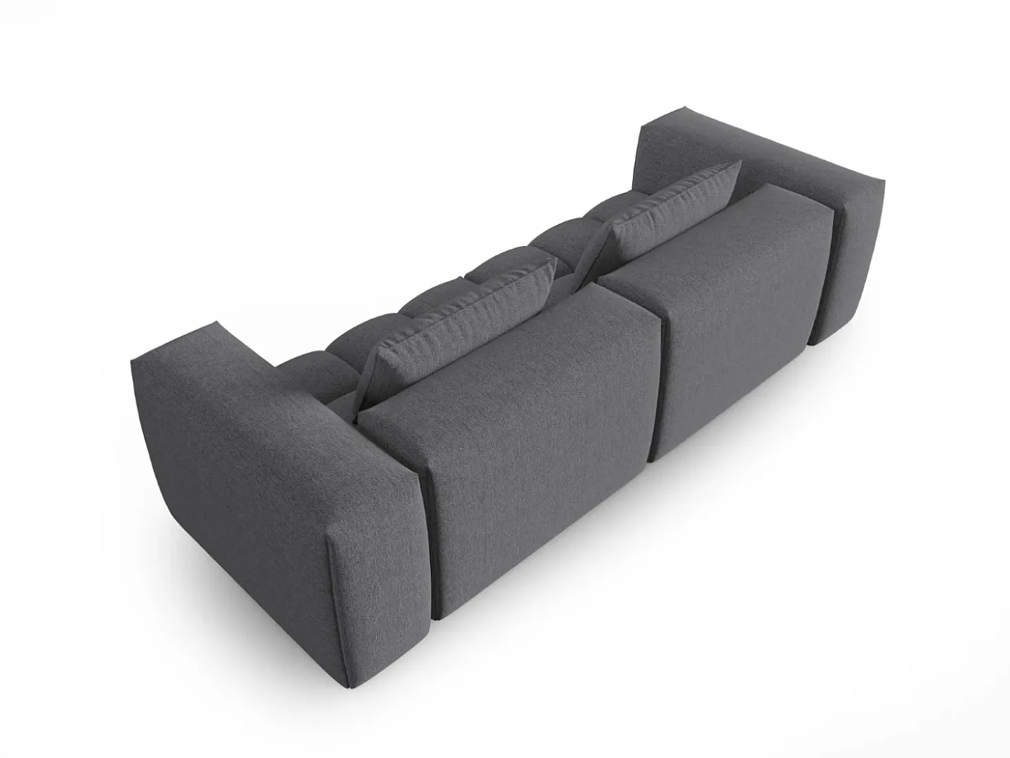 CXL by Christian Lacroix - Sofá modular "Lorella" 3 lugares em tecido estrutural cinza - 230x85x70cm