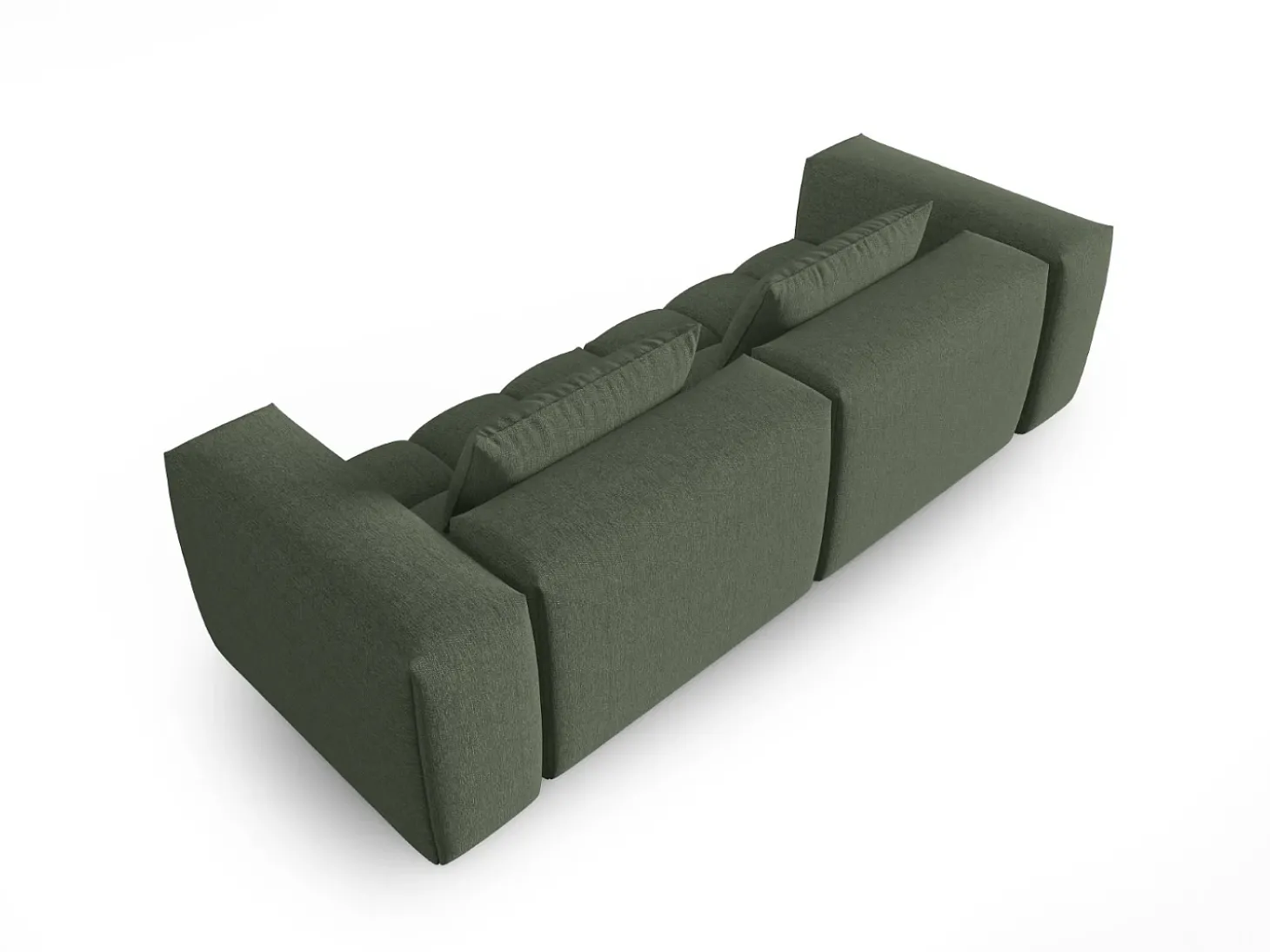 CXL by Christian Lacroix - Sofá modular "Lorella" 3 lugares em tecido estrutural verde oliva escuro - 230x85x70cm