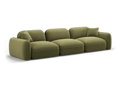 CXL by Christian Lacroix - Sofá modular "Lucien" 4 lugares em veludo verde claro - 320x90x70cm