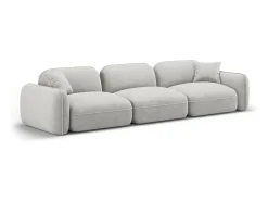 CXL by Christian Lacroix - Sofá modular "Lucien" 4 lugares em veludo cinza claro - 320x90x70cm