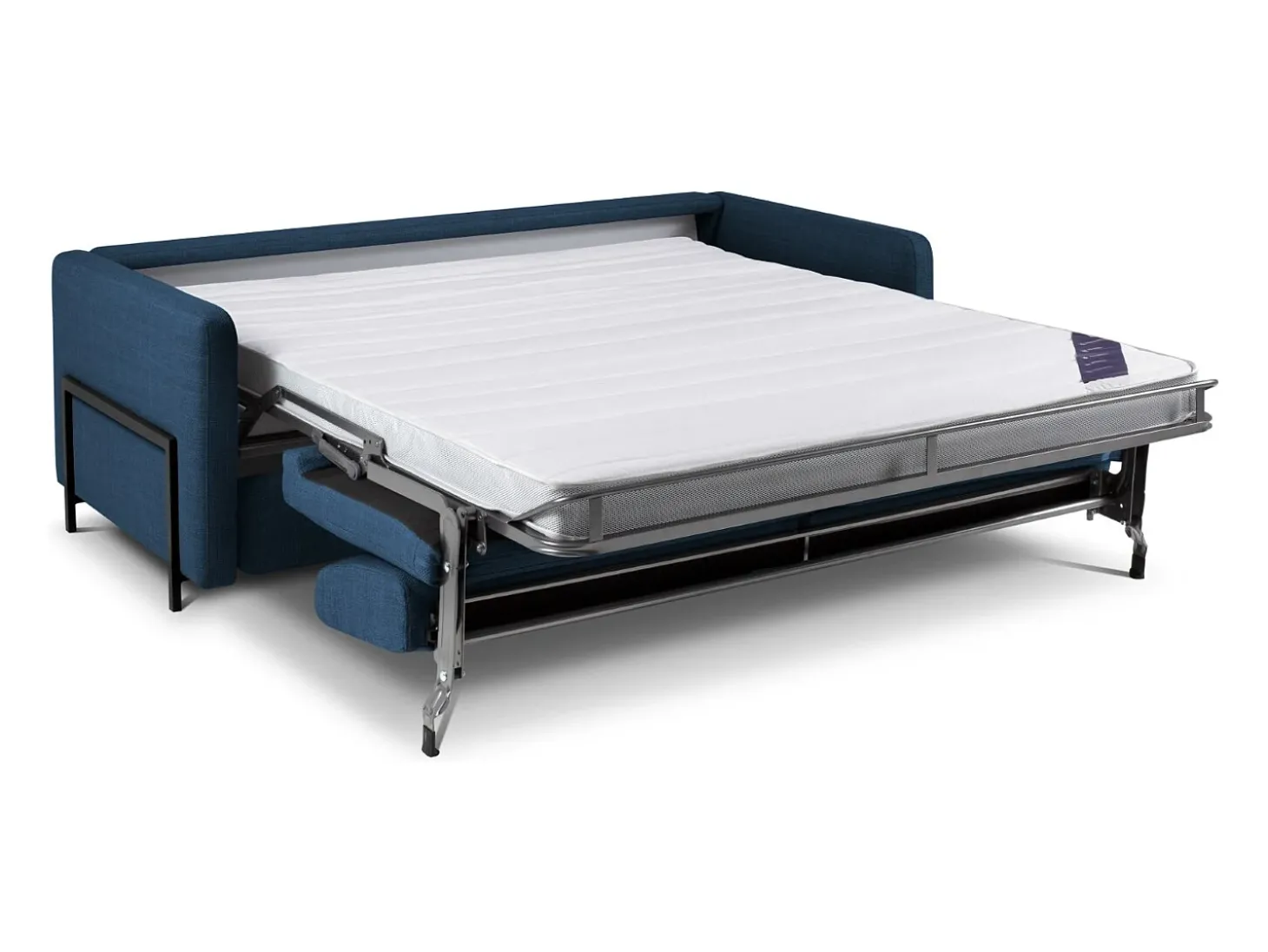 CXL by Christian Lacroix - Sofá-cama "Yanis" 3 lugares em tecido estrutural azul - 202x102x80cm