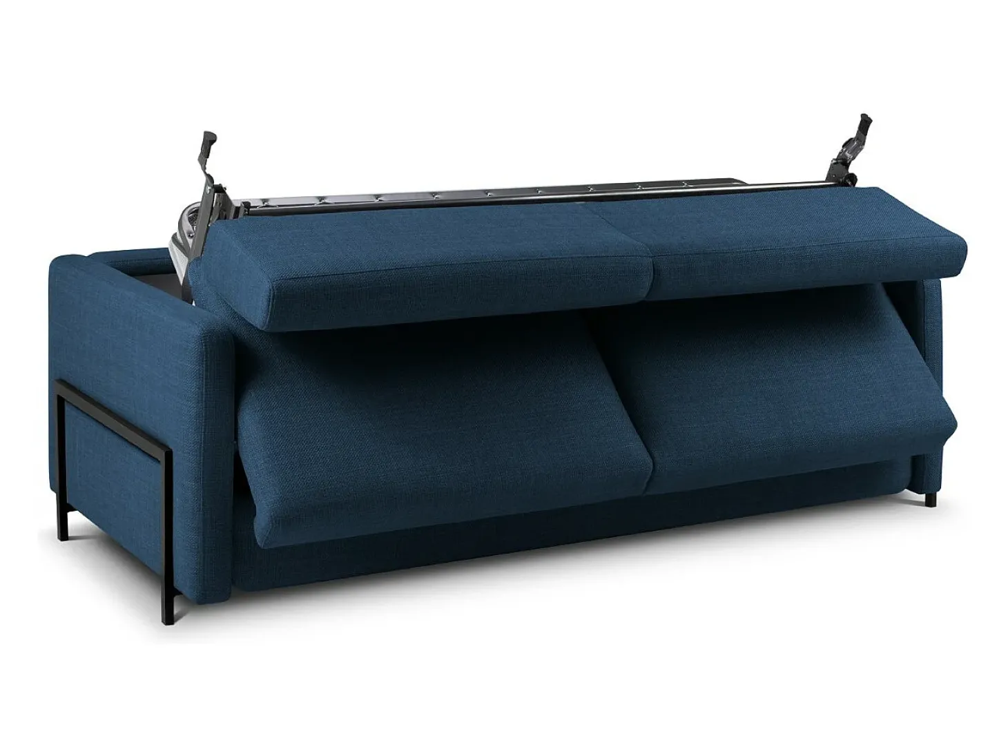 CXL by Christian Lacroix - Sofá-cama "Yanis" 3 lugares em tecido estrutural azul - 202x102x80cm
