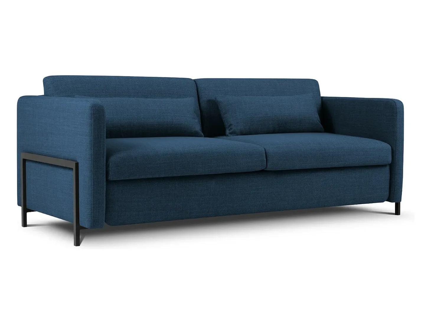 CXL by Christian Lacroix - Sofá-cama "Yanis" 3 lugares em tecido estrutural azul - 202x102x80cm