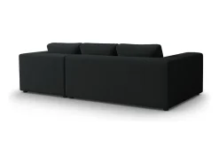 CXL by Christian Lacroix - Sofá de canto direito "Tendance" 5 lugares em veludo cotelê preto - 282x174x72cm