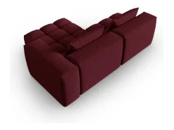 CXL by Christian Lacroix - Sofá modular de canto direito "Lorella" 3 lugares em tecido estrutural bordeaux - 205x145x70cm