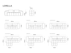 CXL by Christian Lacroix - Sofá modular de canto direito "Lorella" 3 lugares em tecido estrutural bordeaux - 205x145x70cm