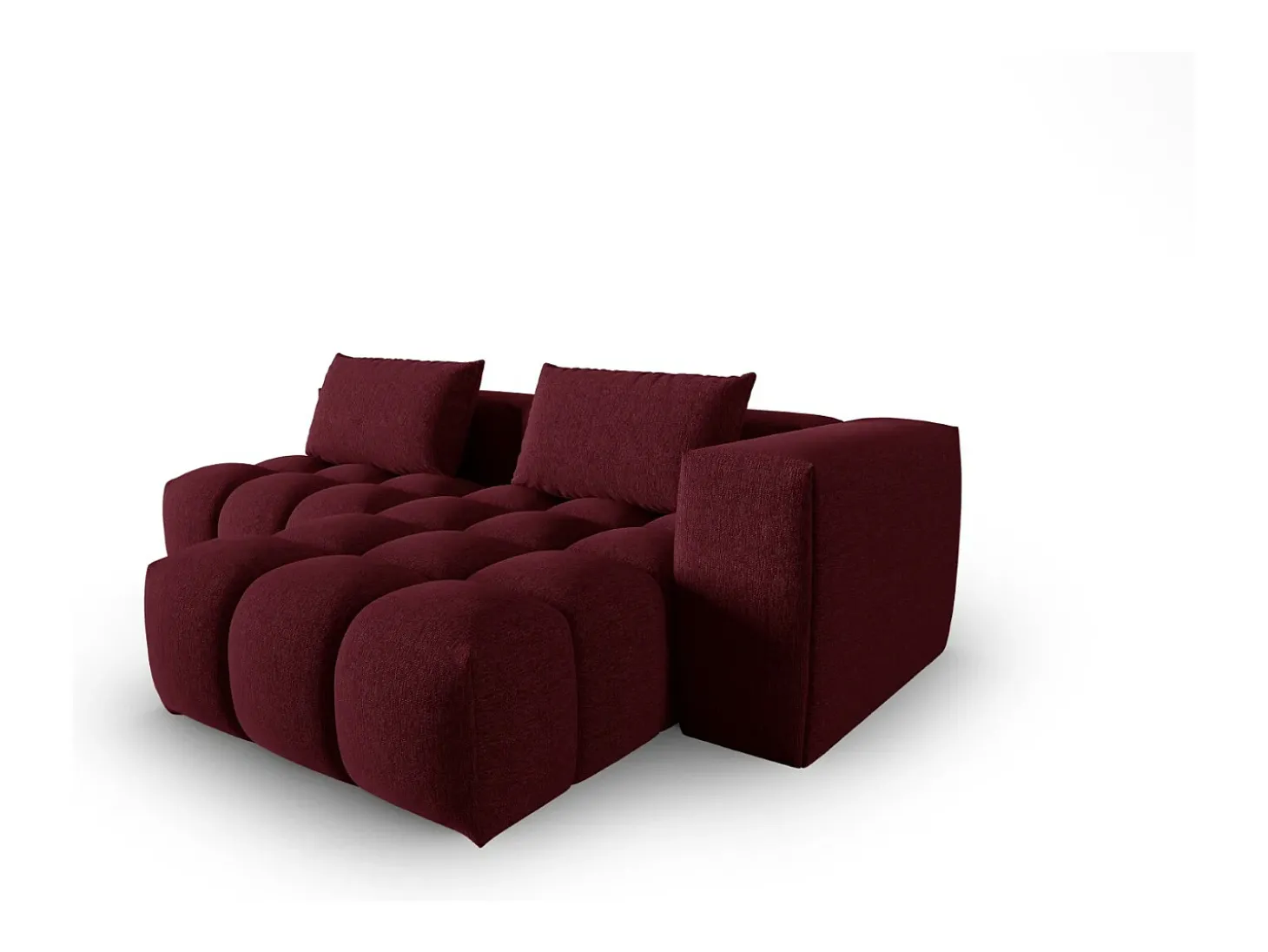 CXL by Christian Lacroix - Sofá modular de canto direito "Lorella" 3 lugares em tecido estrutural bordeaux - 205x145x70cm