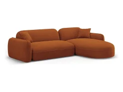 CXL by Christian Lacroix - Sofá modular de canto direito "Lucien" 4 lugares em veludo terracota - 275x165x70cm