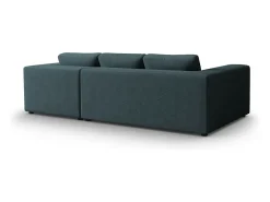 CXL by Christian Lacroix - Sofá de canto direito "Tendance" 5 lugares em veludo cotelê azul - 282x174x72cm