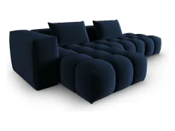CXL by Christian Lacroix - Sofá modular de canto esquerdo "Lorella" 4 lugares em veludo azul real - 265x145x70cm