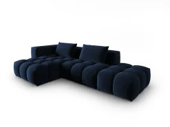CXL by Christian Lacroix - Sofá modular de canto esquerdo "Lorella" 4 lugares em veludo azul real - 265x145x70cm