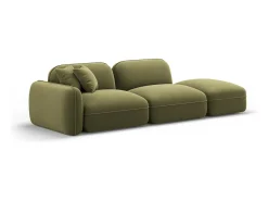 CXL by Christian Lacroix - Sofá modular direito "Lucien" 3 lugares em veludo verde claro - 295x90x70cm