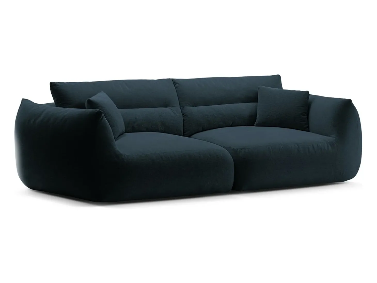 CXL by Christian Lacroix - Sofá modular "Maurie" 4 lugares em tecido chenille azul marinho - 264x107x90cm