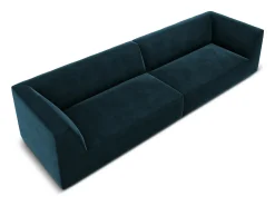CXL by Christian Lacroix - Sofá "Charles" 4 lugares em veludo petróleo escuro - 302x93x69cm