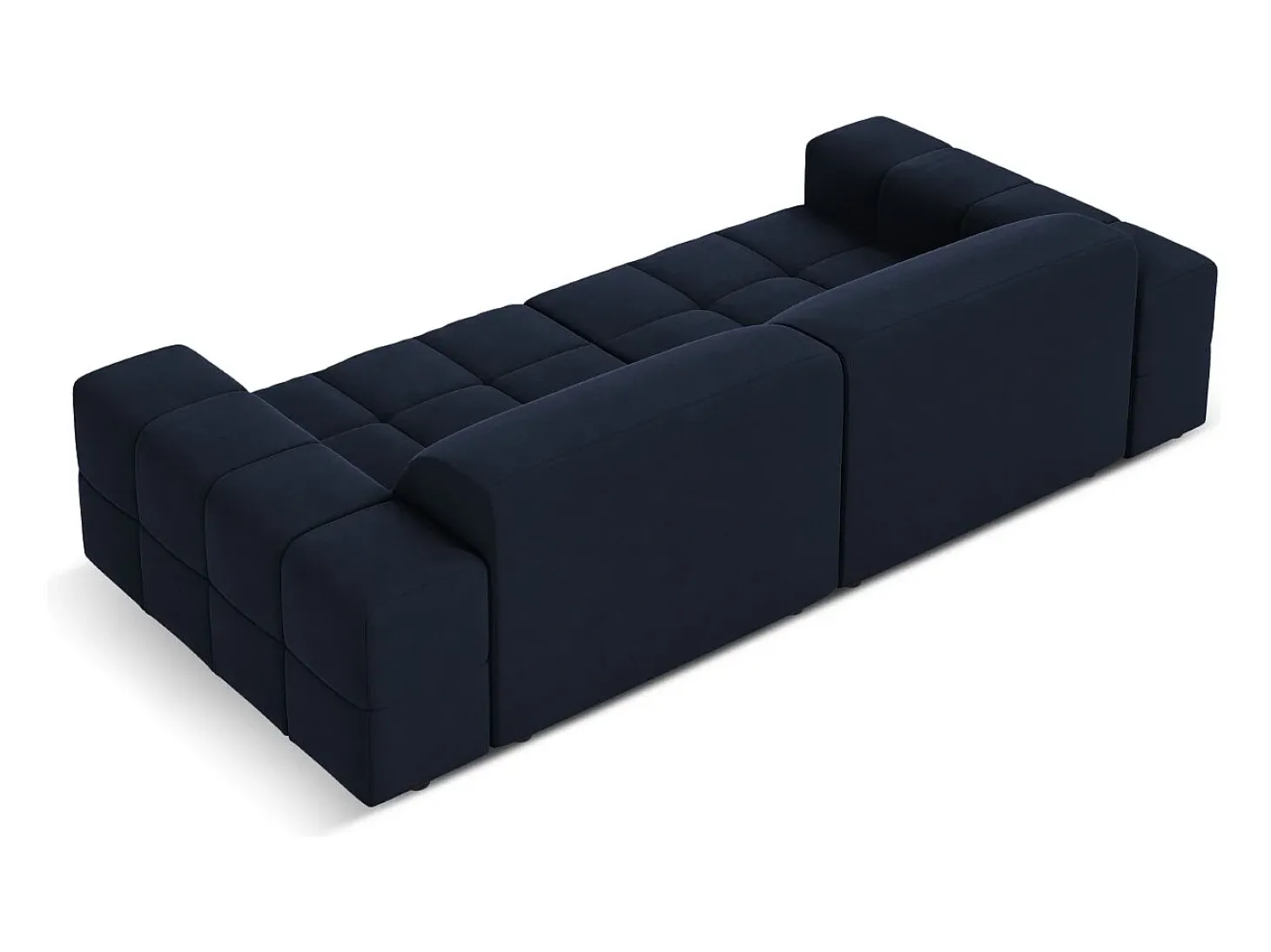 CXL by Christian Lacroix - Sofá "Luc" 3 lugares em veludo azul escuro - 204x102x70cm